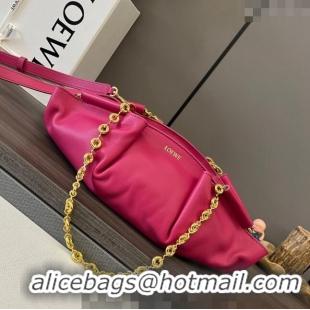 Pretty Style Loewe Small Paseo Bag in Shiny Nappa Calfskin 062247 Dark Pink 2023