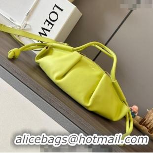 Top Grade Loewe Small Paseo Bag in Shiny Nappa Calfskin 062247 Lime Yellow 2023