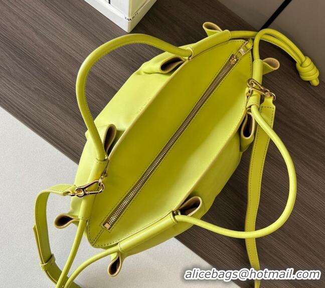 Top Grade Loewe Small Paseo Bag in Shiny Nappa Calfskin 062247 Lime Yellow 2023