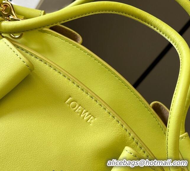 Top Grade Loewe Small Paseo Bag in Shiny Nappa Calfskin 062247 Lime Yellow 2023