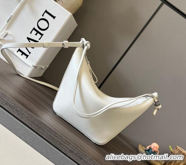 Super Quality Loewe Mini Hammock Hobo bag in Classic Calfskin 262315 White 2023