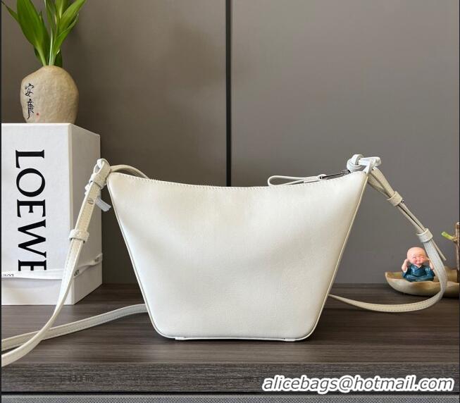 Super Quality Loewe Mini Hammock Hobo bag in Classic Calfskin 262315 White 2023