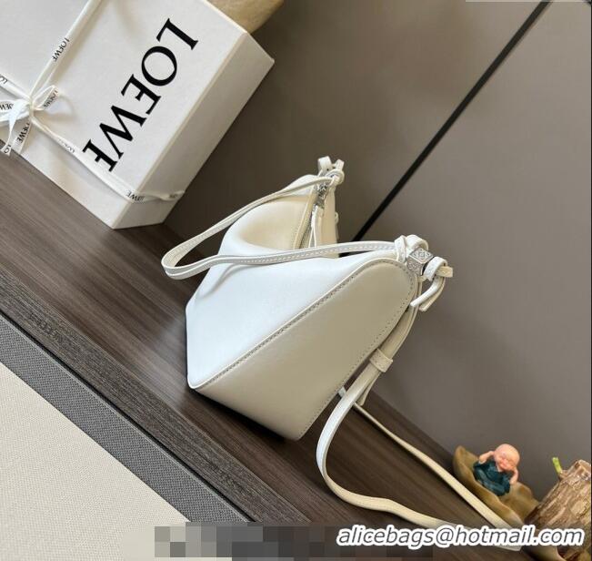 Super Quality Loewe Mini Hammock Hobo bag in Classic Calfskin 262315 White 2023