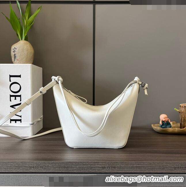 Super Quality Loewe Mini Hammock Hobo bag in Classic Calfskin 262315 White 2023