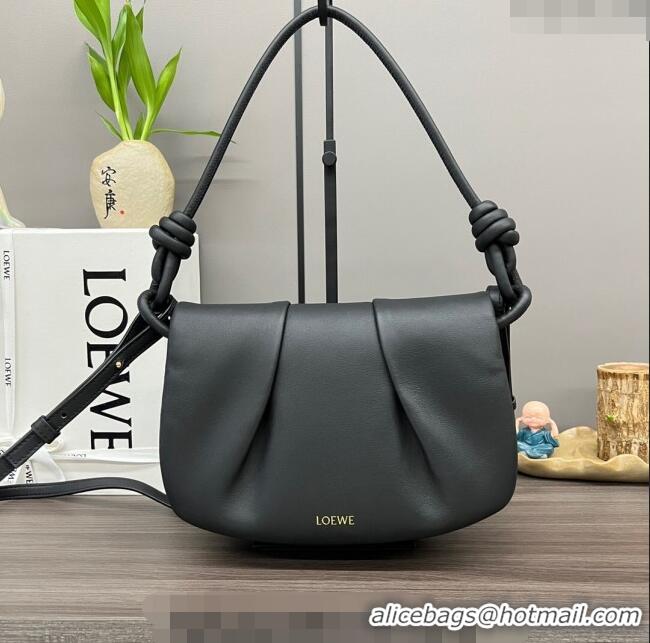 Most Popular Loewe Paseo Satchel Bag in Shiny Nappa Calfskin 062317 Black 2023