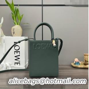 Top Quality Loewe Standard A5 Tote in sleek calfskin 652307 Dark Green 2023