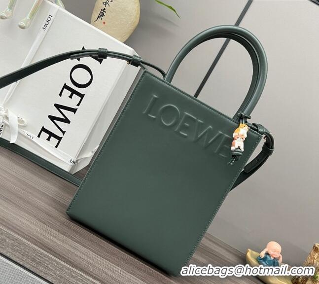 Top Quality Loewe Standard A5 Tote in sleek calfskin 652307 Dark Green 2023