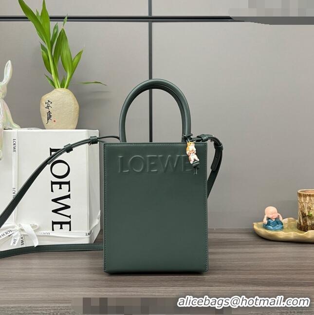 Top Quality Loewe Standard A5 Tote in sleek calfskin 652307 Dark Green 2023