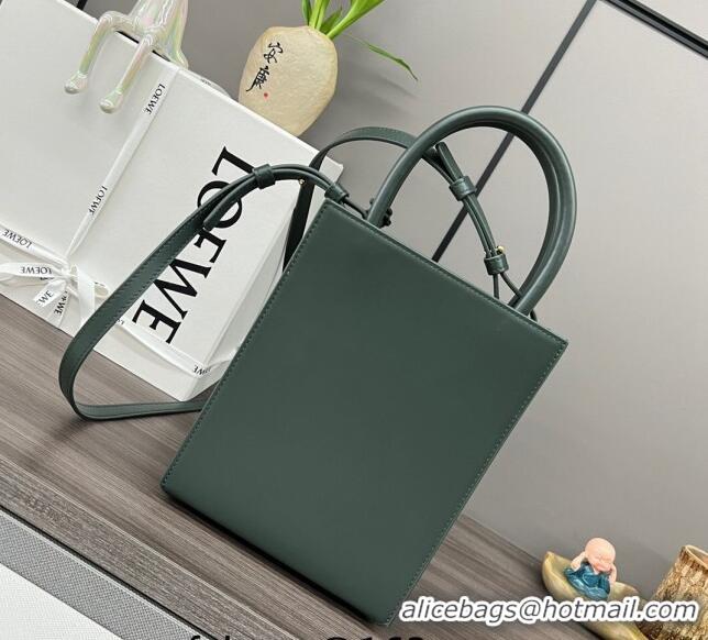 Top Quality Loewe Standard A5 Tote in sleek calfskin 652307 Dark Green 2023