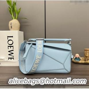 Classic Discount Loewe Small Puzzle bag in satin calfskin 262304 Light Blue 2023