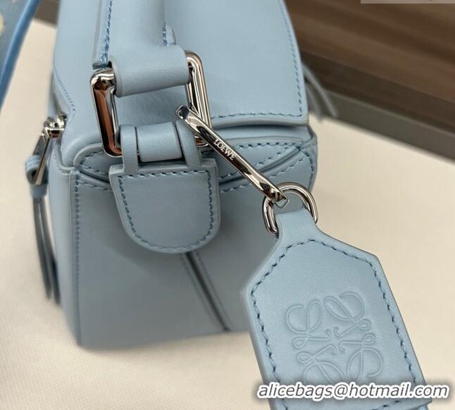 Classic Discount Loewe Small Puzzle bag in satin calfskin 262304 Light Blue 2023