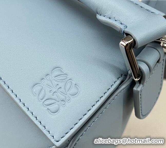 Classic Discount Loewe Small Puzzle bag in satin calfskin 262304 Light Blue 2023