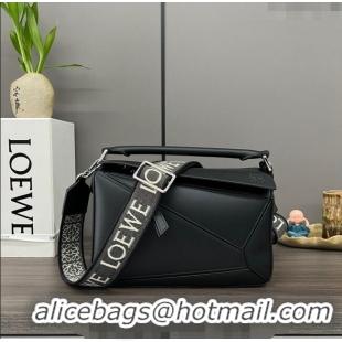 New Fashion Loewe Small Puzzle bag in satin calfskin 262304 Black 2023