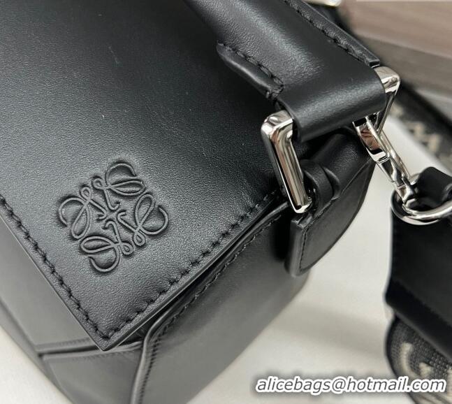 New Fashion Loewe Small Puzzle bag in satin calfskin 262304 Black 2023