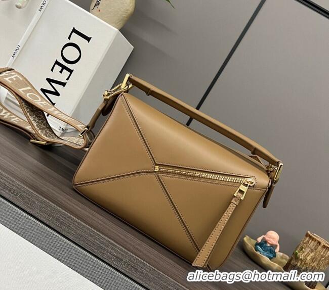 Top Quality Loewe Small Puzzle bag in satin calfskin 262304 Khaki 2023