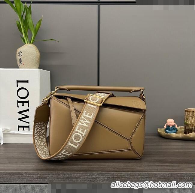 Top Quality Loewe Small Puzzle bag in satin calfskin 262304 Khaki 2023