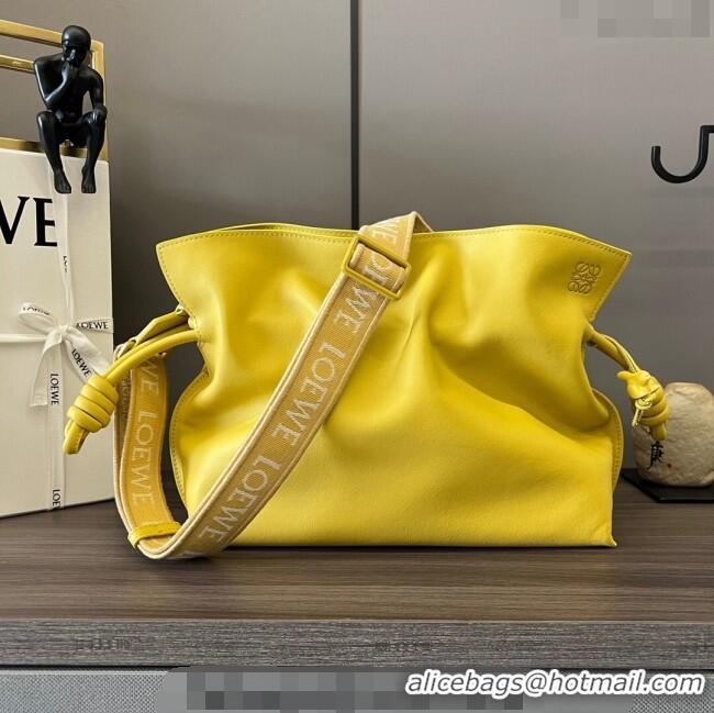 Best Price Loewe Flamenco clutch in nappa calfskin & Anagram strap in jacquard 262238 Yellow 2023