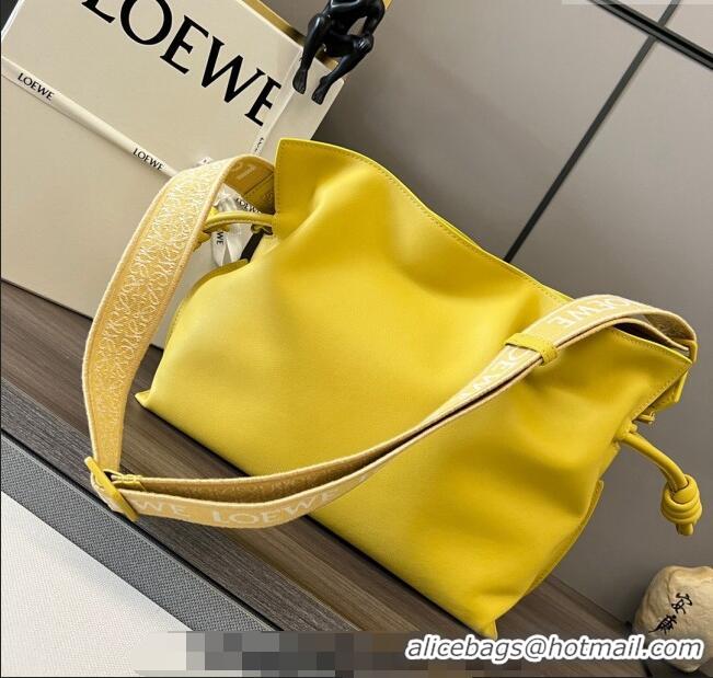 Best Price Loewe Flamenco clutch in nappa calfskin & Anagram strap in jacquard 262238 Yellow 2023