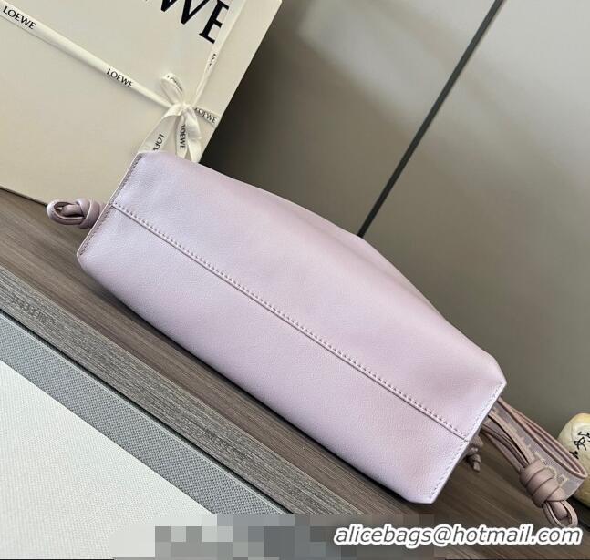 Shop Grade Loewe Flamenco clutch in nappa calfskin & Anagram strap in jacquard 262238 Light Purple 2023