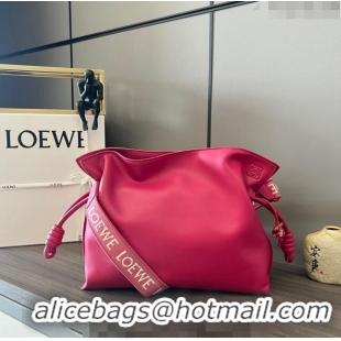 Well Crafted Loewe Flamenco clutch in nappa calfskin & Anagram strap in jacquard 262238 Dark Pink 2023