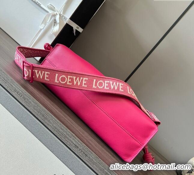 Well Crafted Loewe Flamenco clutch in nappa calfskin & Anagram strap in jacquard 262238 Dark Pink 2023