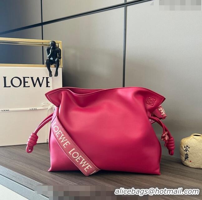 Well Crafted Loewe Flamenco clutch in nappa calfskin & Anagram strap in jacquard 262238 Dark Pink 2023