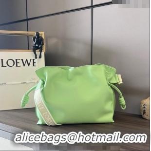 Top Design Loewe Flamenco clutch in nappa calfskin & Anagram strap in jacquard 262238 Light Green 2023