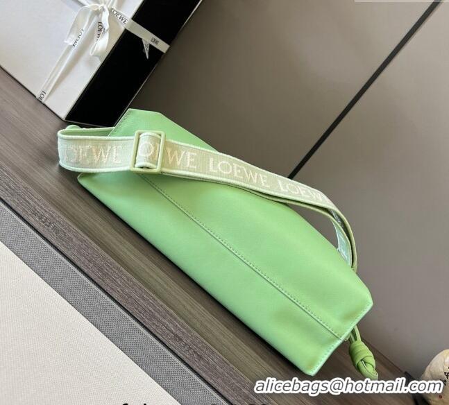 Top Design Loewe Flamenco clutch in nappa calfskin & Anagram strap in jacquard 262238 Light Green 2023