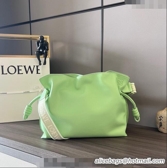 Top Design Loewe Flamenco clutch in nappa calfskin & Anagram strap in jacquard 262238 Light Green 2023