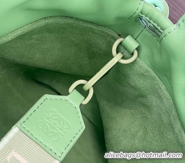 Top Design Loewe Flamenco clutch in nappa calfskin & Anagram strap in jacquard 262238 Light Green 2023