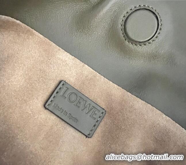 Promotional Loewe Flamenco Clutch in Nappa Calfskin 10856L Khaki Green 2023