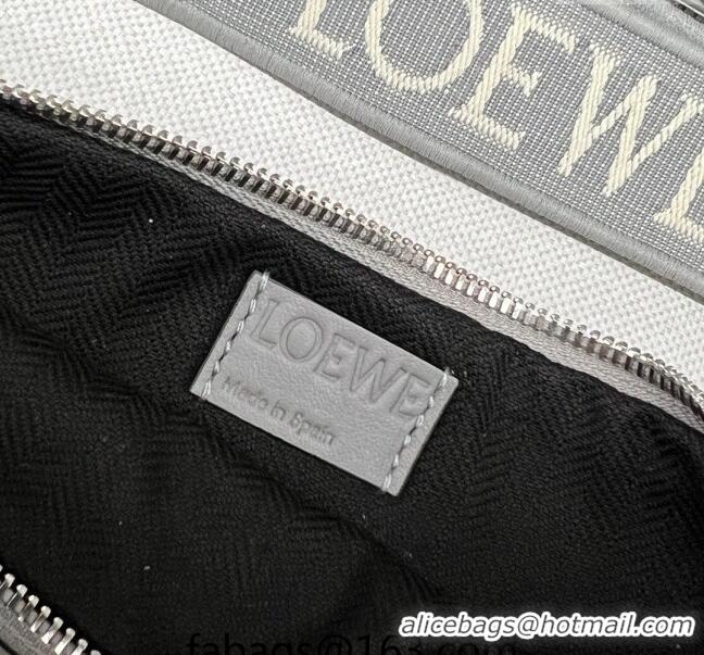 Trendy Design Loewe Men's Anton Sling Bag in supple smooth calf leather and jacquard strap 060356 Asphalt Grey 2023