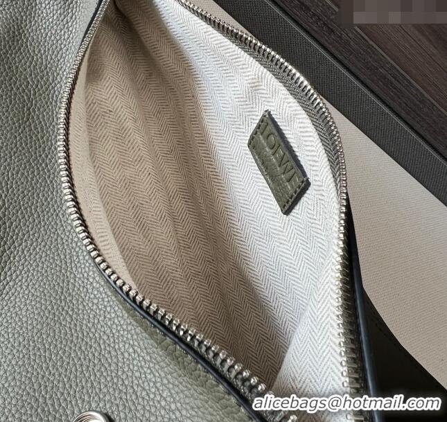 Super Quality Loewe Men's Anton Sling Bag in soft grained calfskin 060356 Khaki Green 2023