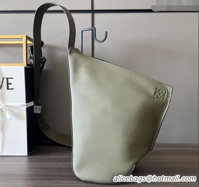 Super Quality Loewe Men's Anton Sling Bag in soft grained calfskin 060356 Khaki Green 2023