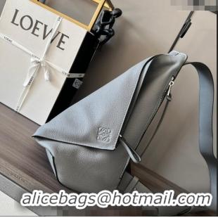 Super Quality Loewe Men's Anton Sling Bag in soft grained calfskin 060356 Grey 2023