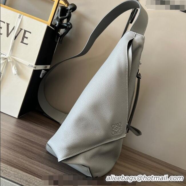 Super Quality Loewe Men's Anton Sling Bag in soft grained calfskin 060356 Grey 2023