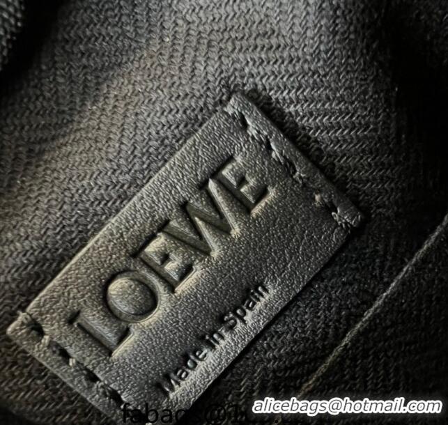 Promotional Loewe Men's XS Military messenger bag in supple smooth calfskin and jacquard strap 11388 Black 2023