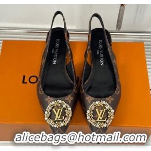 Grade Quality Louis Vuitton Met Slingback Ballerinas Flat in Monogram Canvas 0226123