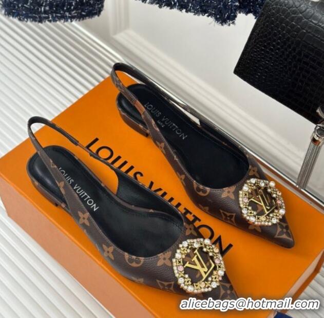 Grade Quality Louis Vuitton Met Slingback Ballerinas Flat in Monogram Canvas 0226123