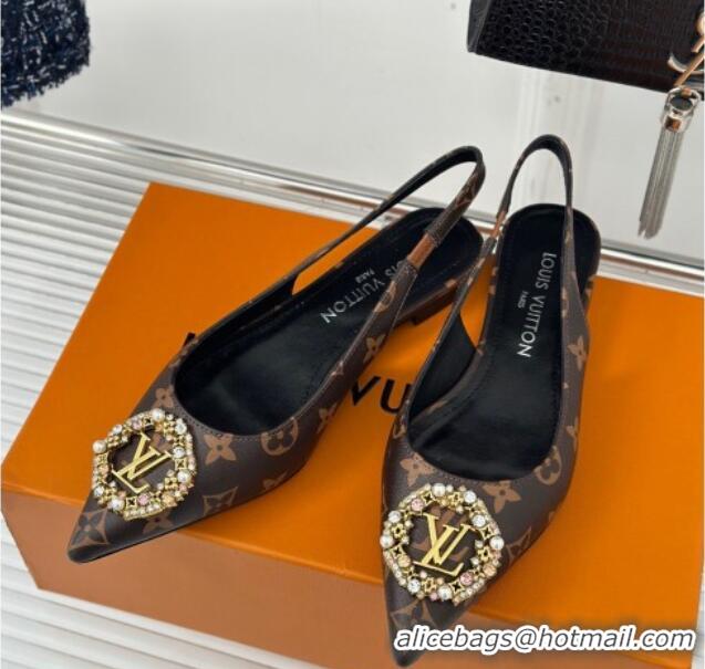 Grade Quality Louis Vuitton Met Slingback Ballerinas Flat in Monogram Canvas 0226123