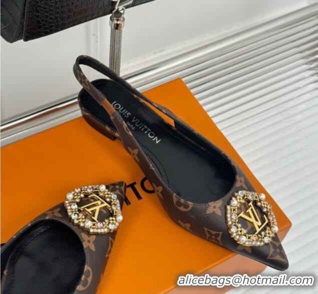 Grade Quality Louis Vuitton Met Slingback Ballerinas Flat in Monogram Canvas 0226123