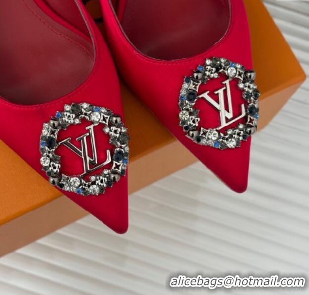 Perfect Louis Vuitton Met Slingback Ballerinas Flat in Satin Red 0226124