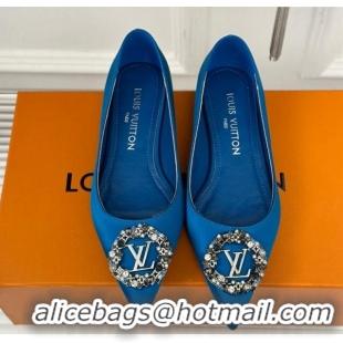 Grade Quality Louis Vuitton Met Ballerinas Flat 1.5cm in Satin Blu 0226126