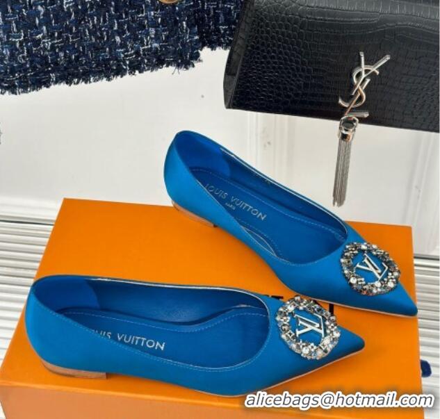 Grade Quality Louis Vuitton Met Ballerinas Flat 1.5cm in Satin Blu 0226126