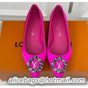 Top Grade Louis Vuitton Met Ballerinas Flat 1.5cm in Satin Dark Pink 0226129