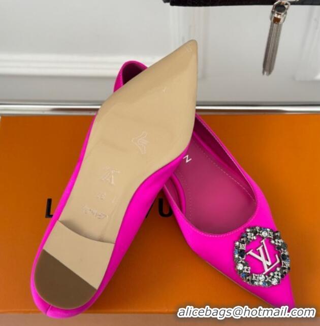 Top Grade Louis Vuitton Met Ballerinas Flat 1.5cm in Satin Dark Pink 0226129