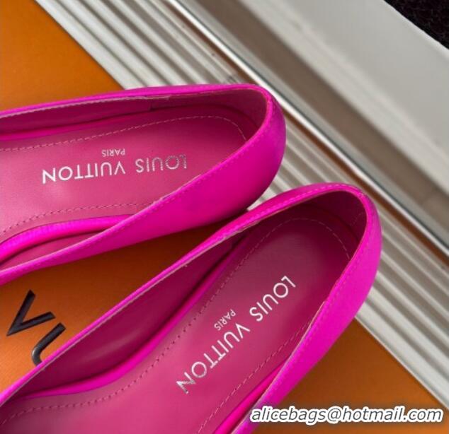 Top Grade Louis Vuitton Met Ballerinas Flat 1.5cm in Satin Dark Pink 0226129