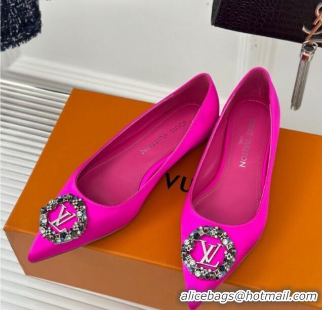 Top Grade Louis Vuitton Met Ballerinas Flat 1.5cm in Satin Dark Pink 0226129