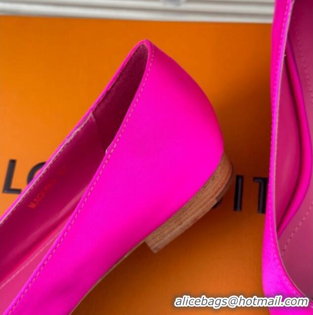 Top Grade Louis Vuitton Met Ballerinas Flat 1.5cm in Satin Dark Pink 0226129