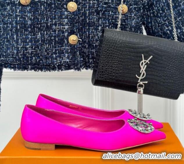 Top Grade Louis Vuitton Met Ballerinas Flat 1.5cm in Satin Dark Pink 0226129